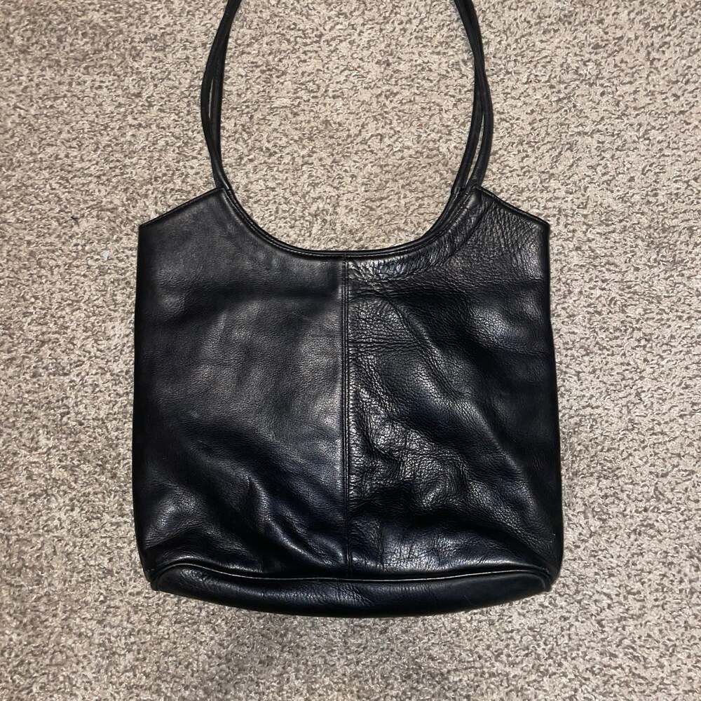 FRYE Black Leather Hobo Shoulder Bag Tote - Picture 2 of 8